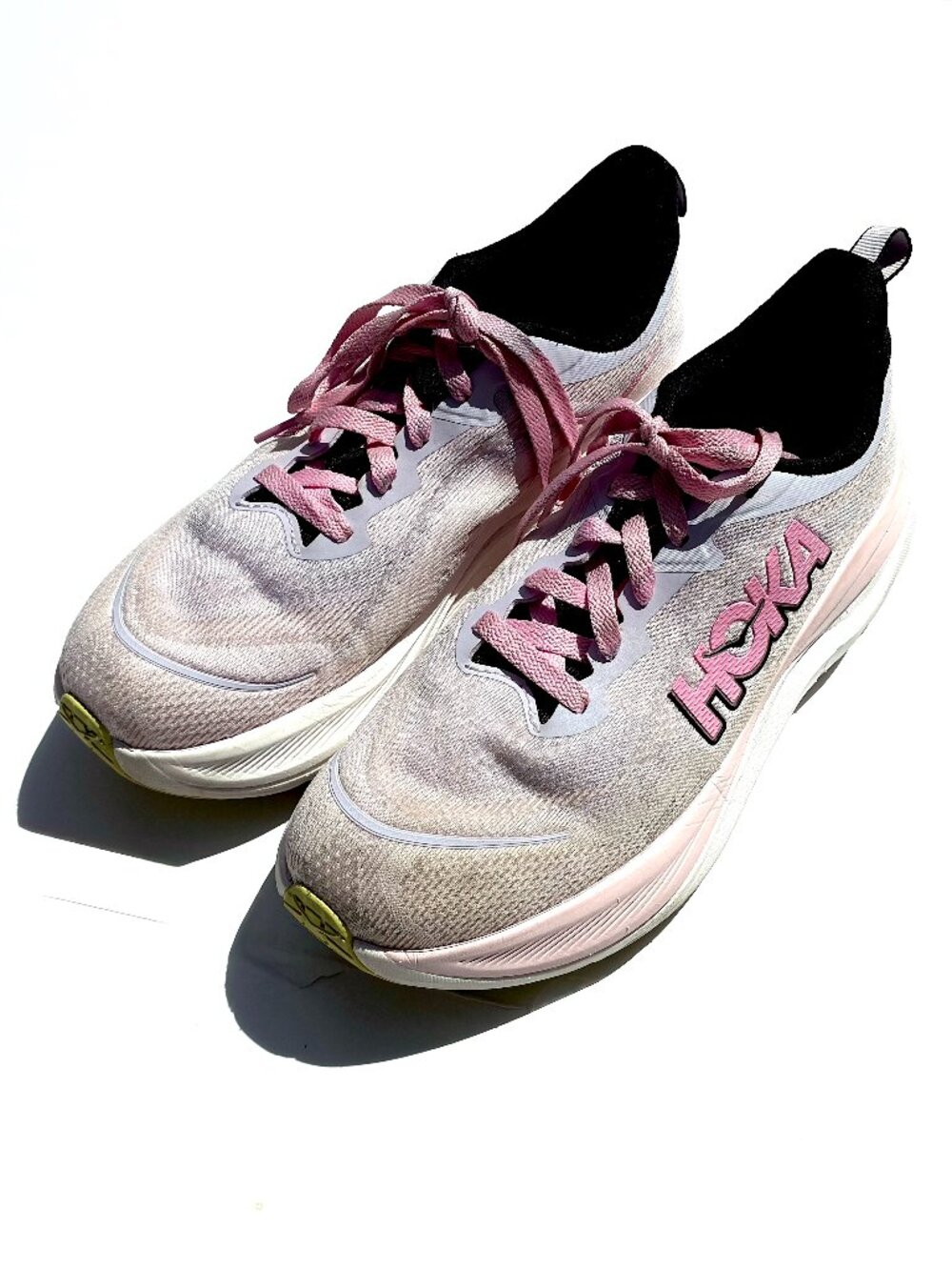 Women’s HOKA Skyflow Running Shoes, Starlight Glow/Carnation Sz 8.5D Wide